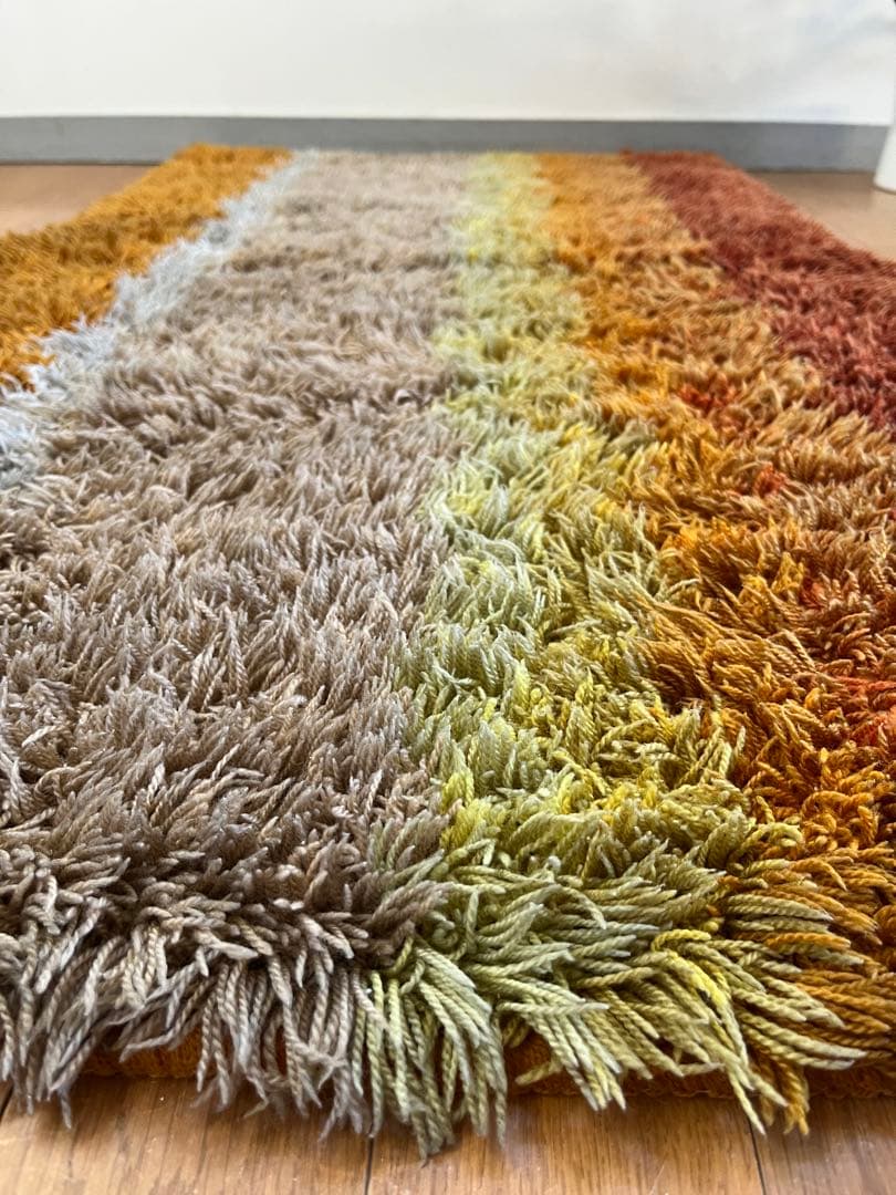 ヴィンテージ　ラグマット　シャギー　ミッドセンチュリー　北欧スタイル　モダン