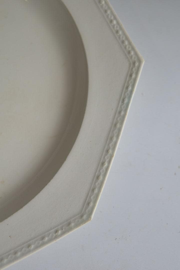 美品1804年　初期ショワジー　ファイアンスフィーヌ　オクトゴナル　デセール平皿