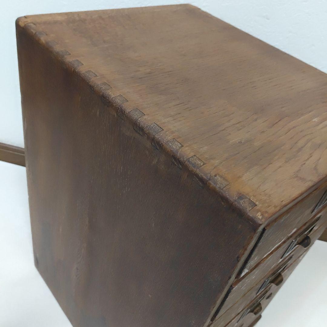 昭和レトロ 小引き出し 5段 5杯 小抽斗 木製 木箱 古家具 収納