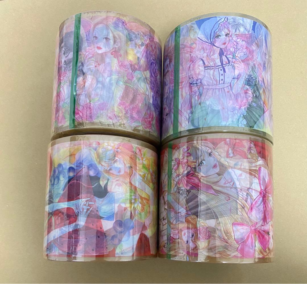 海外 OPPテープ 4個 韓国作家 O1004 デザインテープ 人物 女の子