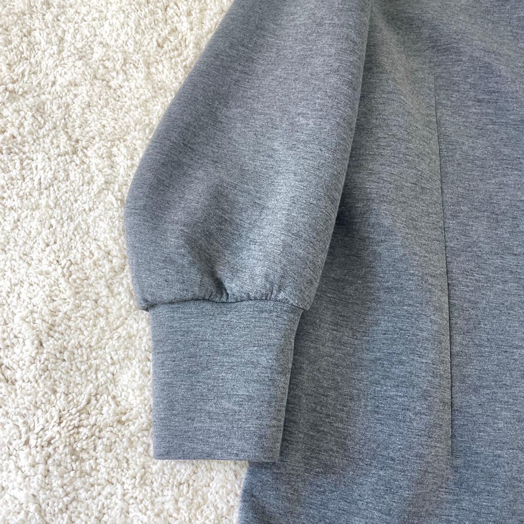 美品♡ ストラ 2way 衿取り外しパール付き ワンピース フレア グレー 38