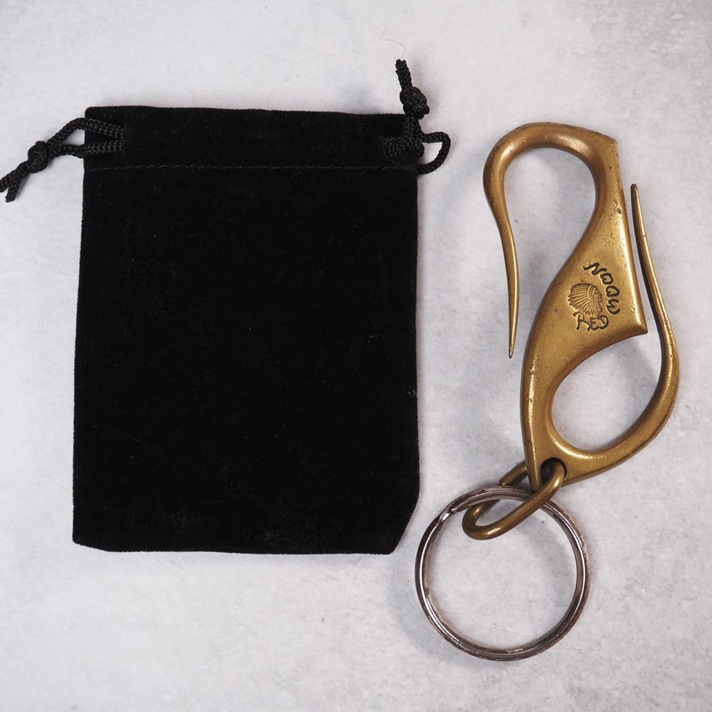 REDMOON S字フック キーホルダー 真鍮 ハンドメイド 限定品 ロゴ刻印