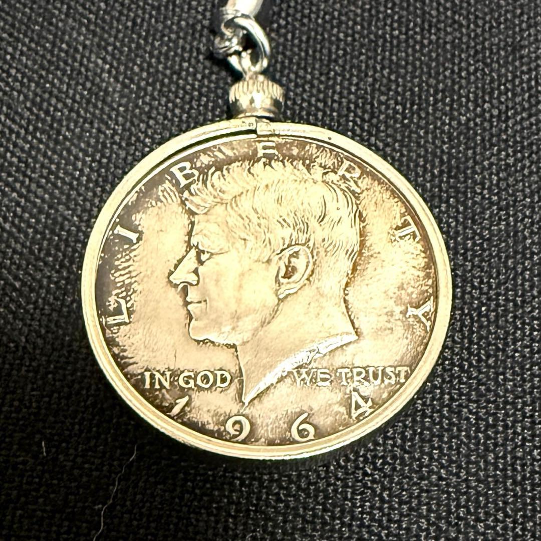 1964年 ケネディ アメリカ銀貨 ハーフダラー 50セント キーホルダー
