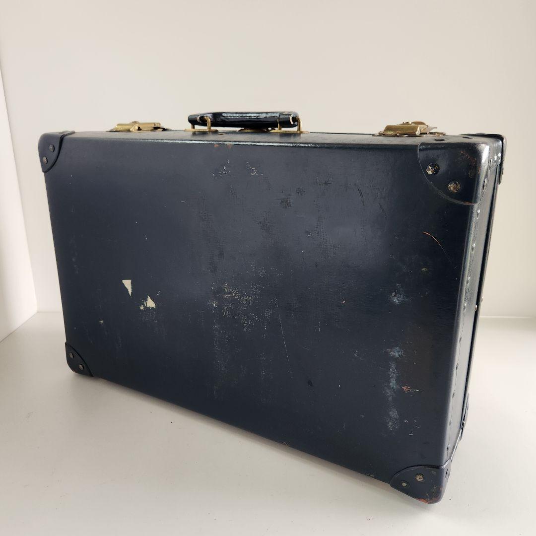 ヴィンテージ　トランク　ネイビー　鍵付き