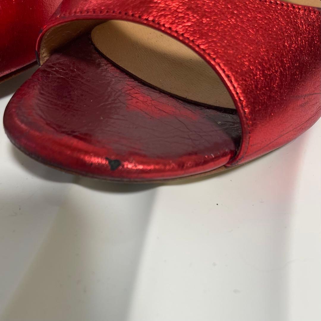 アルゼンチンタンゴシューズコムイルフォー 36レッドメタリックヒール8.5cm