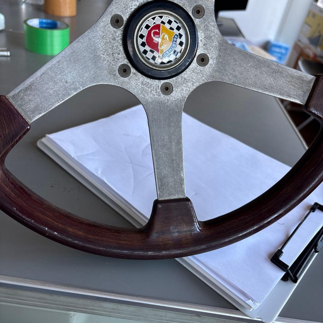 希少　ハンドル　ウッドステアリング　アバルト　ABARTH