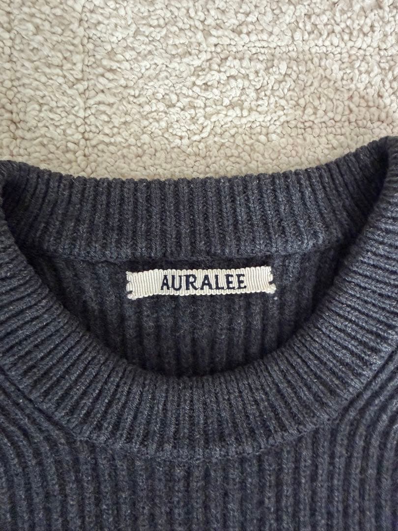 オーラリー　SUPER FINE WOOL RIB KNIT BIG ニット