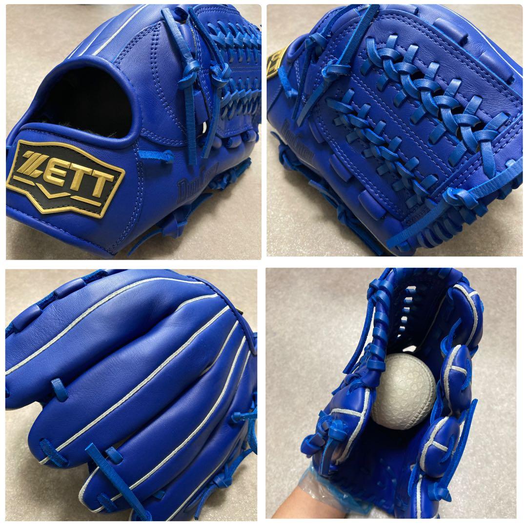 ゼット 一般 大人用 軟式 内野 野球 グローブ グラブ ほぼ未使用品 人気の青