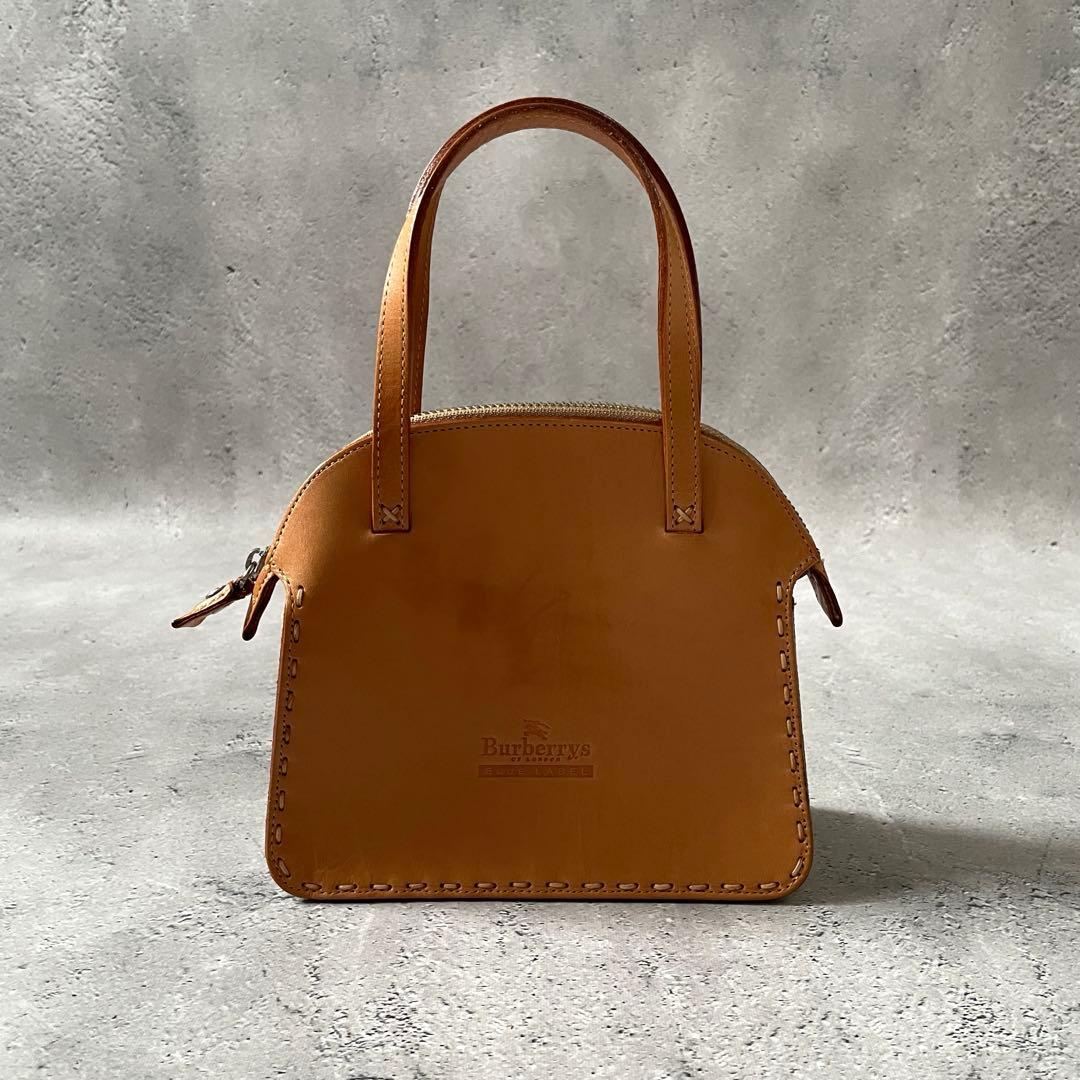 Vintage Burberry leather hand bag 型押しロゴ