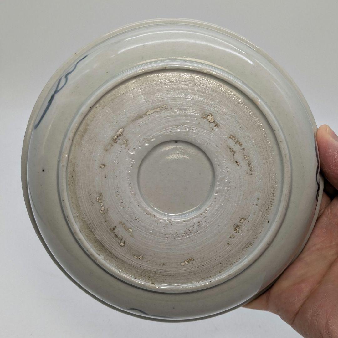 江戸末期 古伊万里 くらわんか皿 染付山水図 食器 有田焼 伊万里焼 中鉢 小鉢