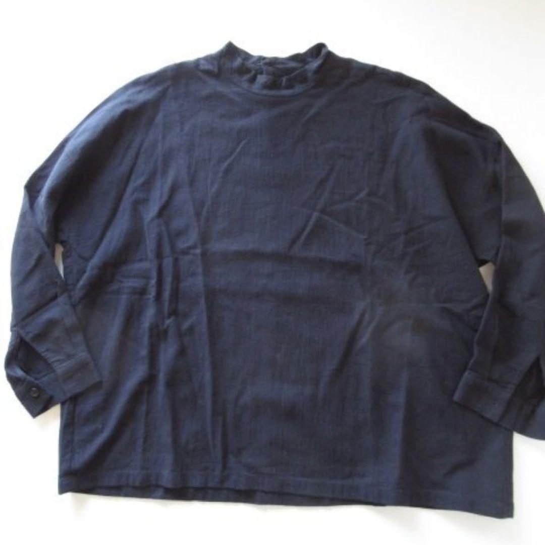 evameva コットン スタンドカラー スクエア シャツ