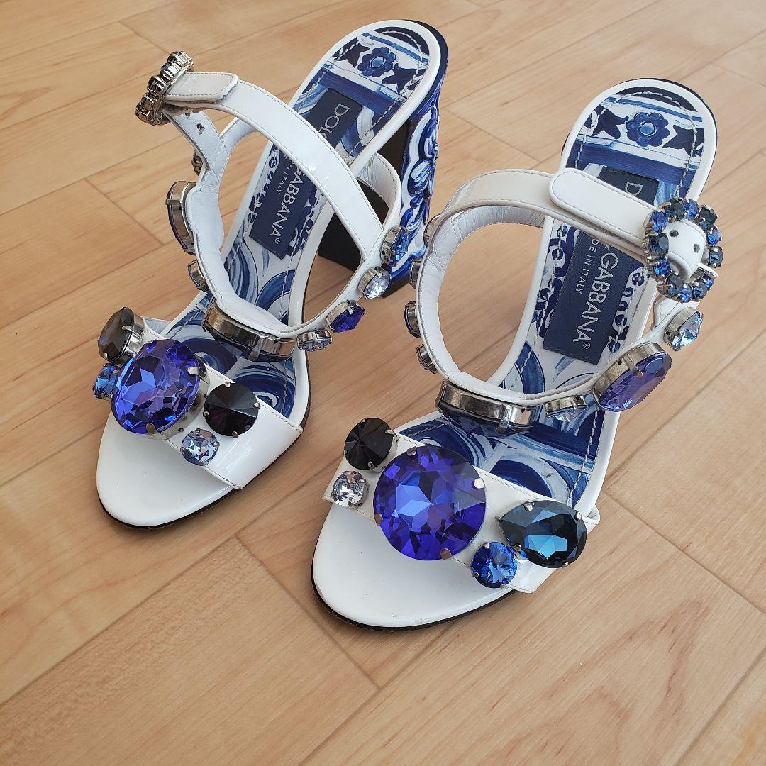 ドルチェアンドガッバーナ マヨリカ ビジューサンダル ハイヒール