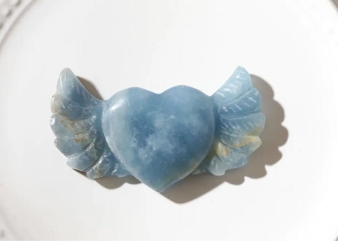 【天然石】ブルーカルサイト ハートウィング