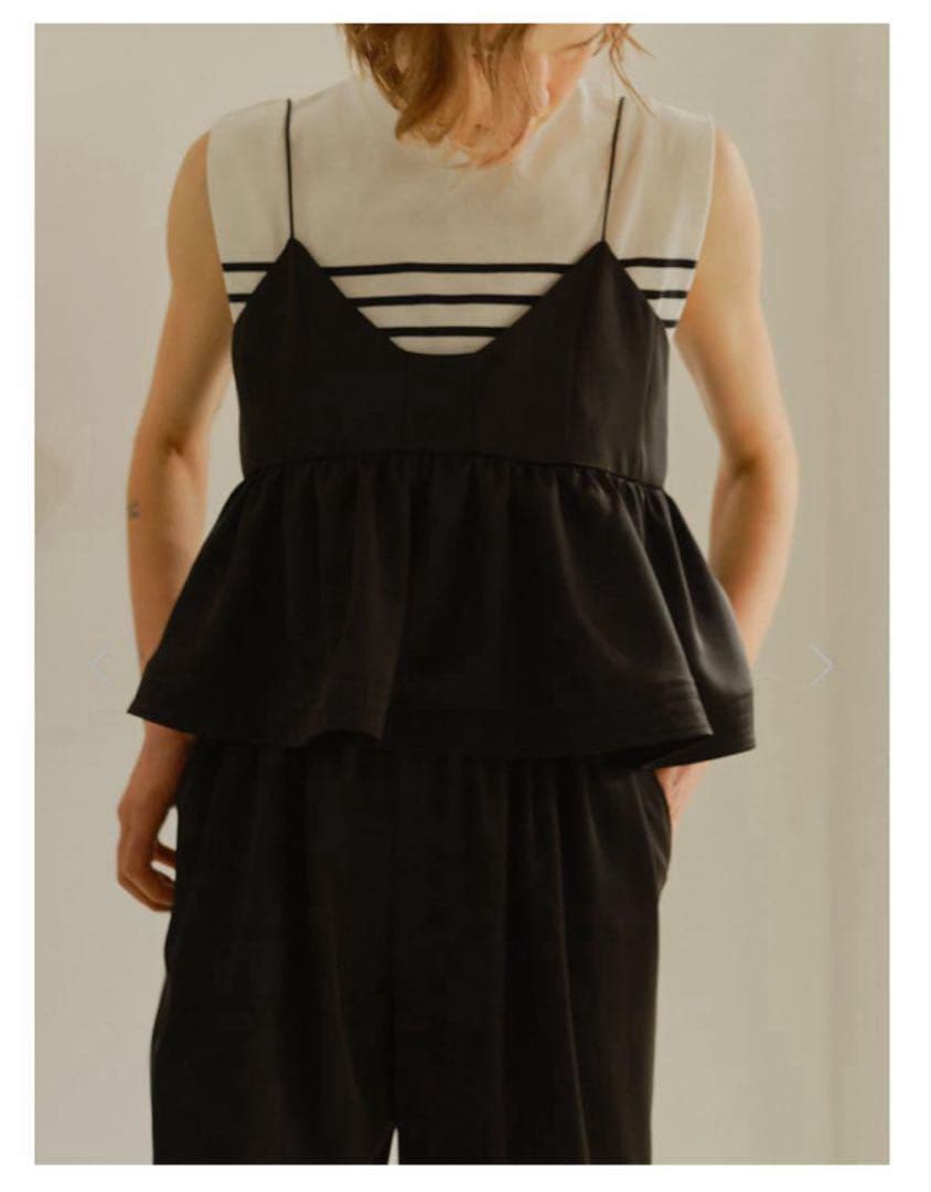 machatt 新品 サテンフレアキャミソール ブラック 36