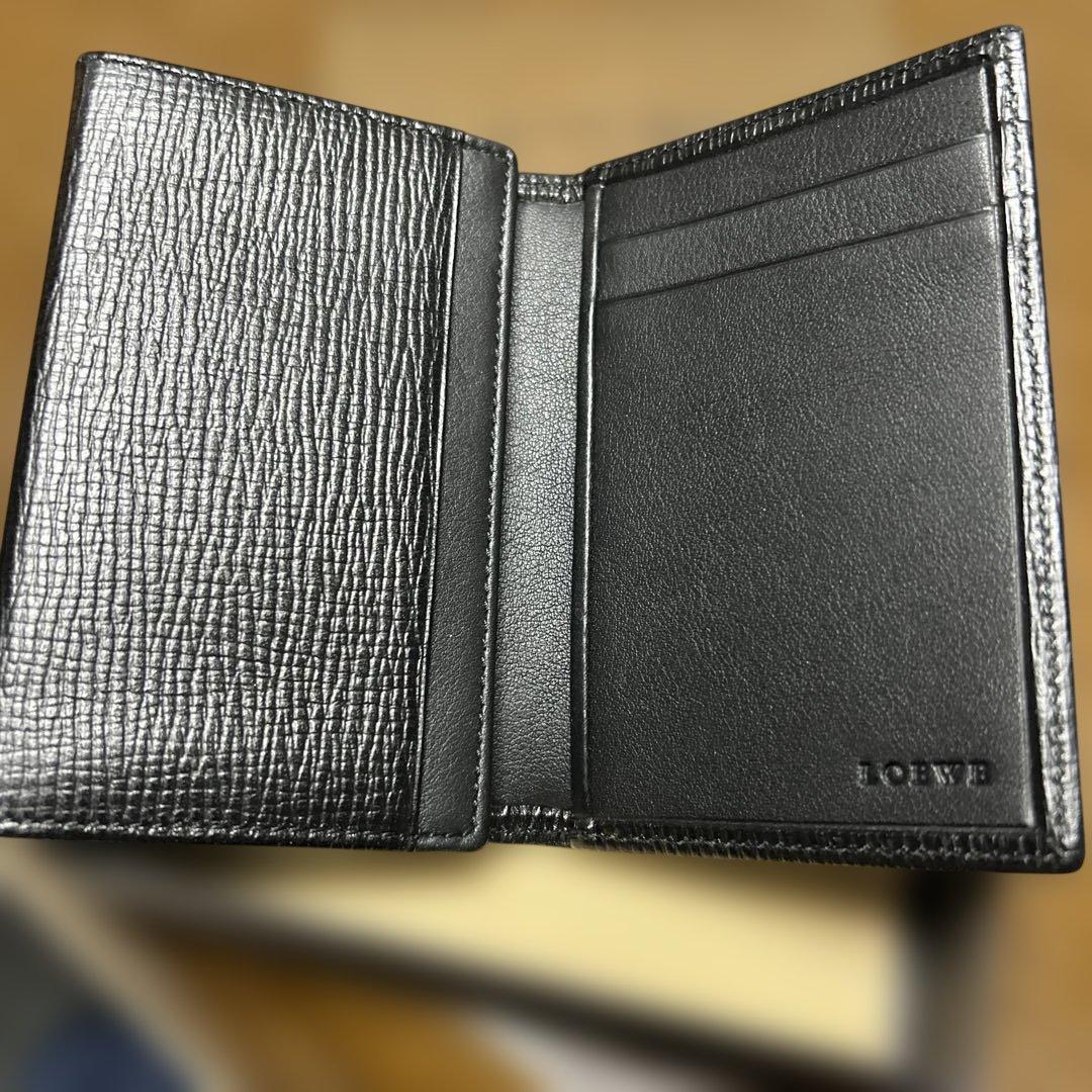 未使用　箱入りロエベ　カードケース　名刺入れ　アナグラム　レザー　ブラック