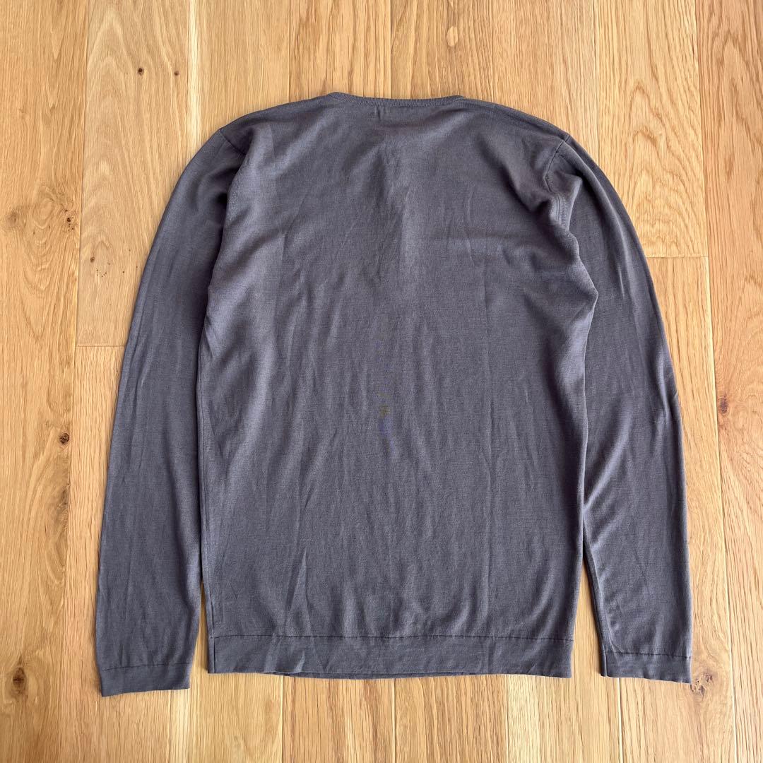 ジョンスメドレー ヘンリーネック クルーネック ニット セーター　ブラウン