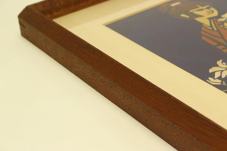 滝平ニ郎 作 木版画「少女」落款 額装 肉筆サイン(ZE444)