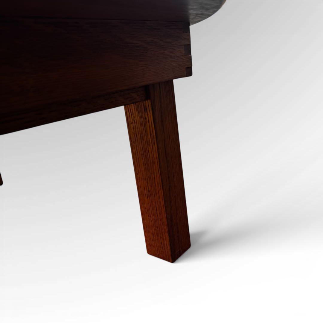 【美品】RUDO ルドー 楢（ナラ）材 折り畳み ちゃぶ台 円卓 無垢材