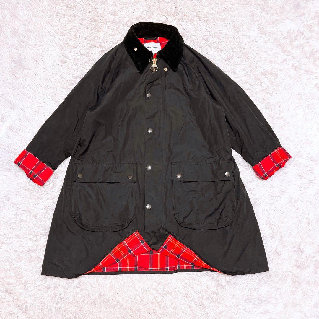 フレームワーク BARBOUR オーバーサイズ コート 黒 チェック バブアー