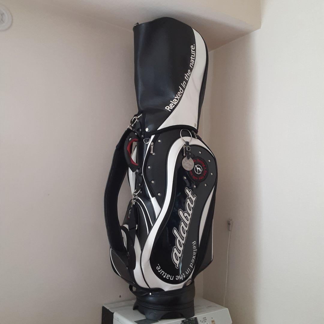 adabat ゴルフ キャディバッグ 黒/白　犬