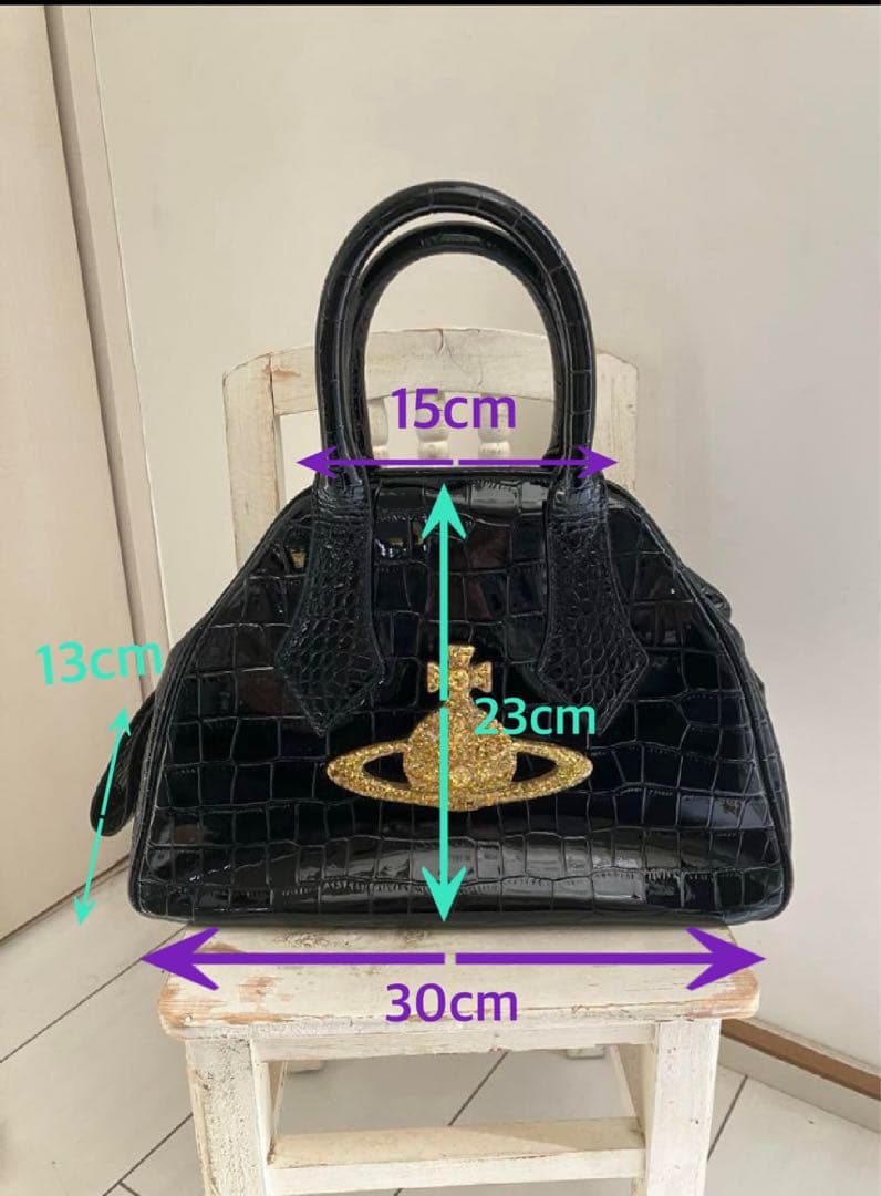 Vivienne Westwood ブラックハンドバッグ　オーブ