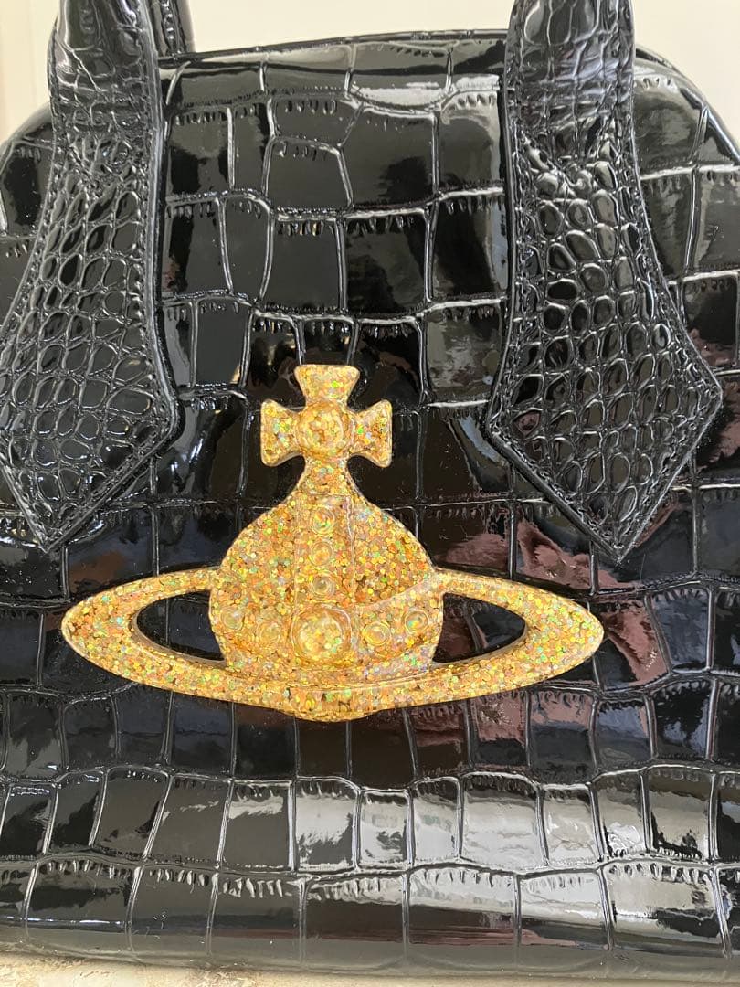Vivienne Westwood ブラックハンドバッグ　オーブ
