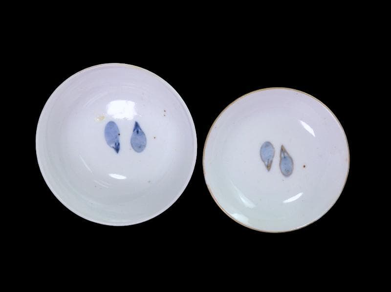 古伊万里　染錦　茄子の図　蓋茶碗　AS-DCa