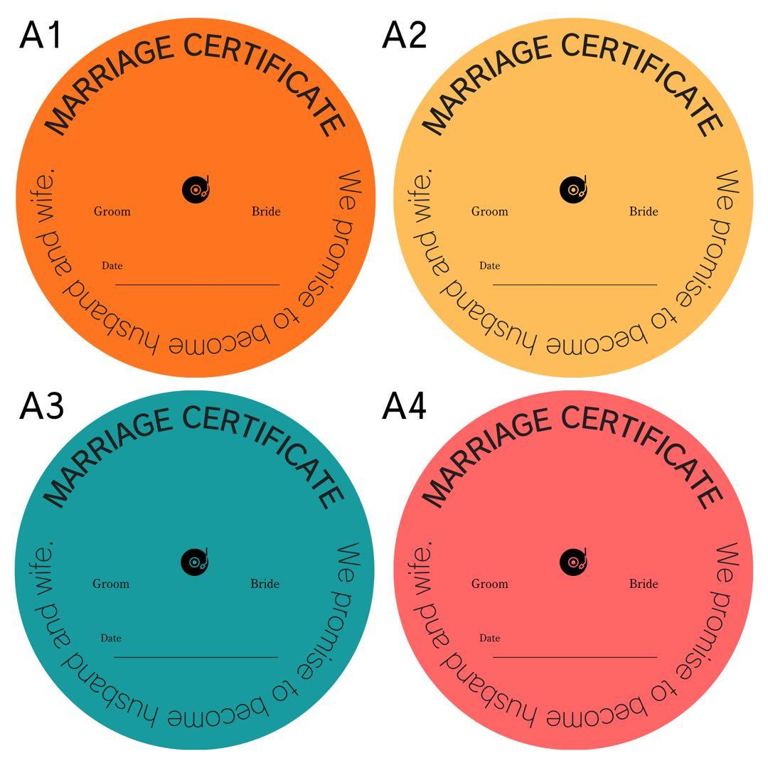 【wkn様】レコード結婚証明書セット
