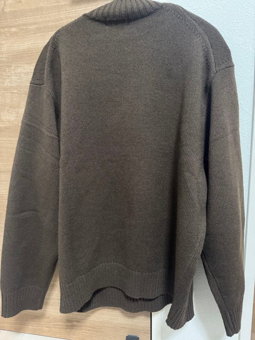 【2点セット】ユニクロC ローゲージハイネックセーター 　ブラウンタートルネック