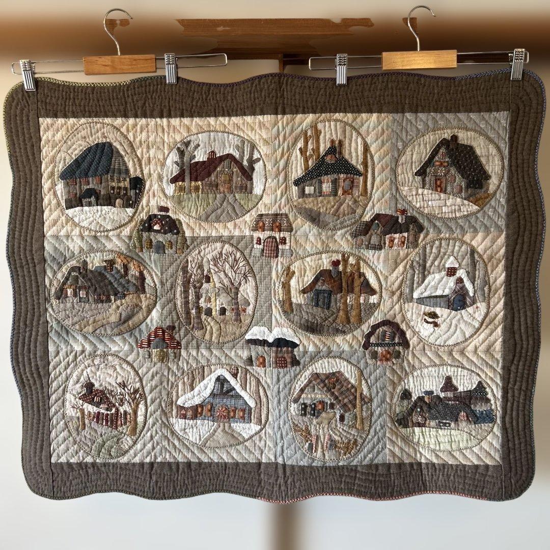 ハンドメイド　キルト　パッチワーク　風景デザイン タペストリー