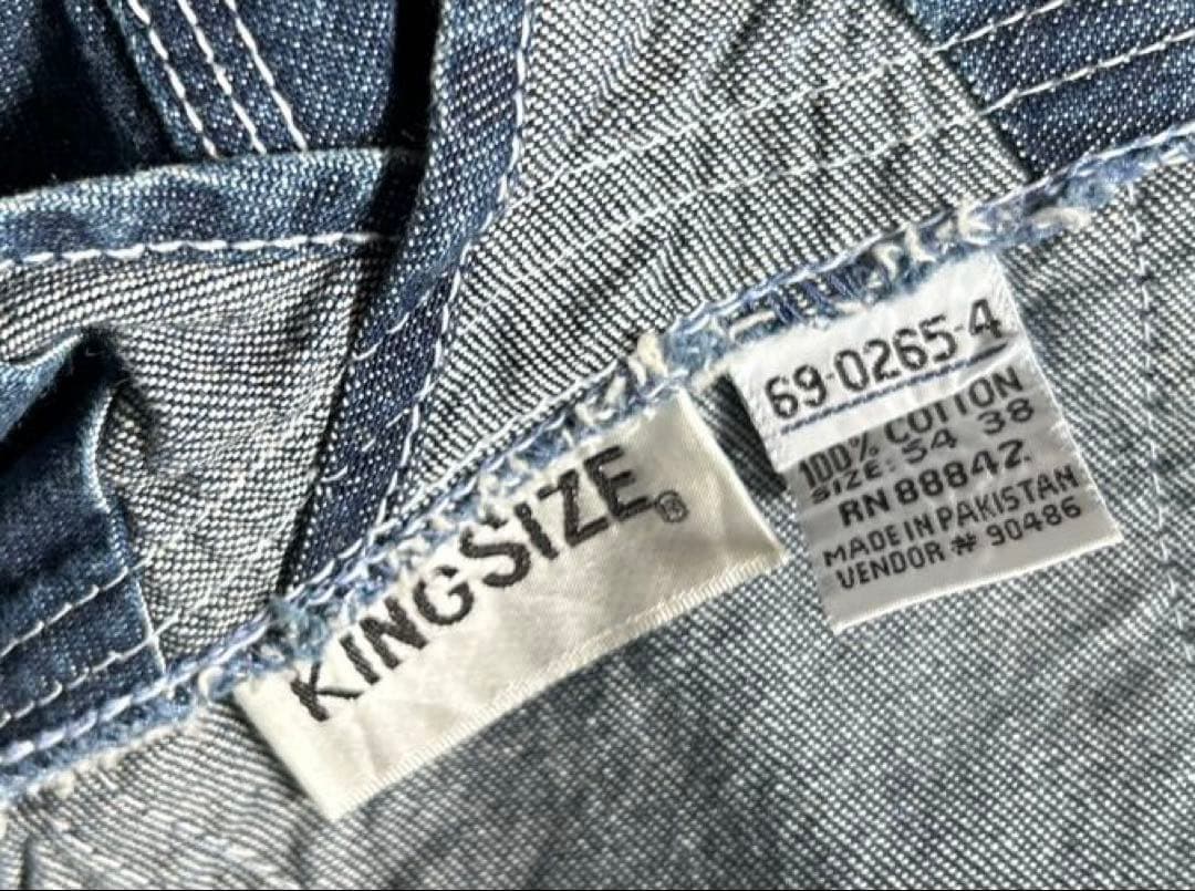 【キングサイズ】ダークブルー デニムオーバーオール超ビックサイズ大きい4XL5L