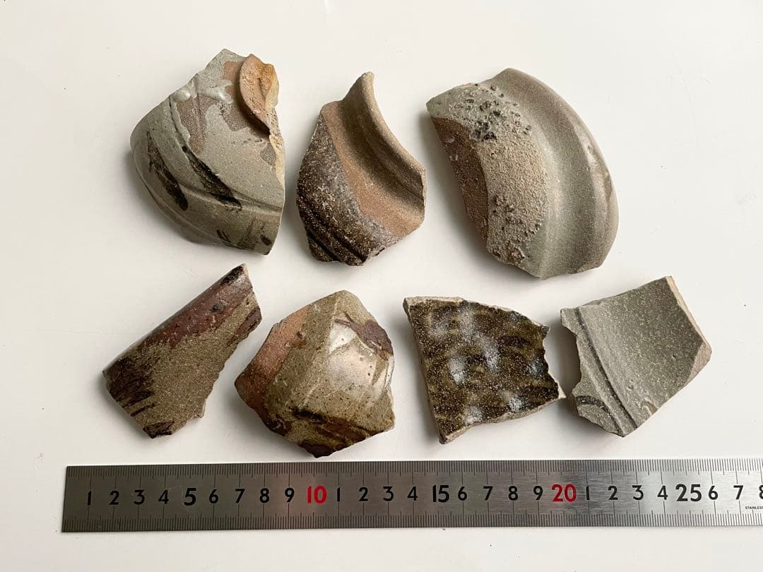 骨董　アンティーク　古唐津　絵唐津　陶片　残欠　焼山窯ほか　叩き技法　出土　発掘