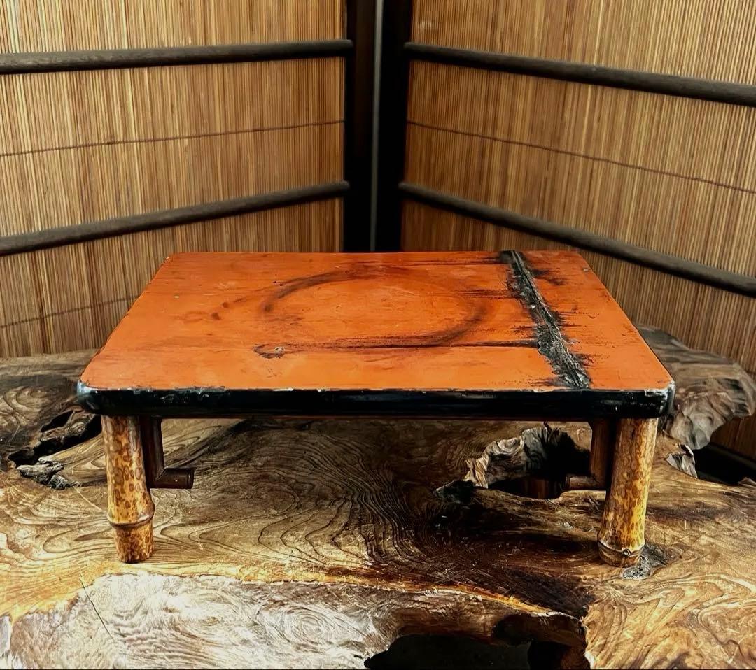 小型 古竹工細工 花台 香台 盆栽台