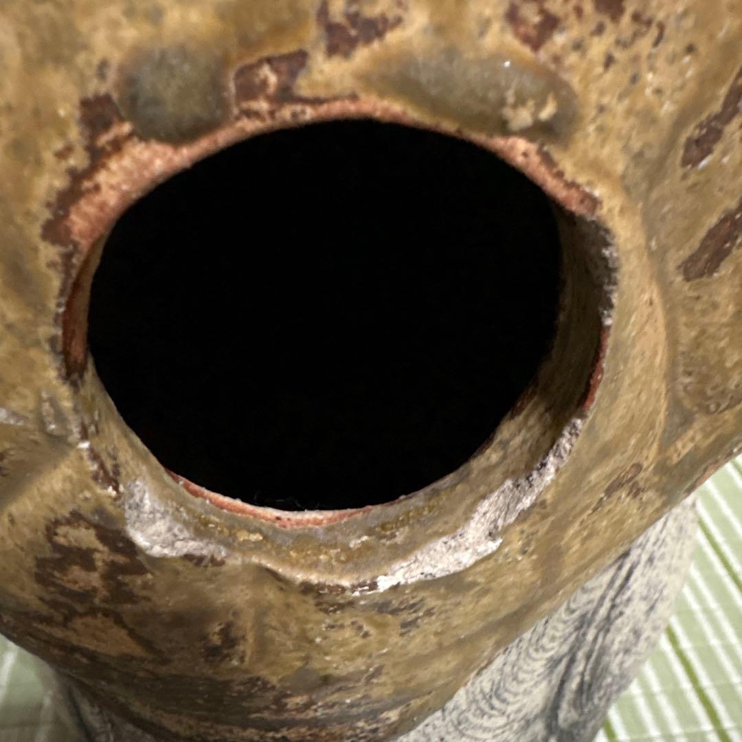 信楽焼　白　たぬき　狸　焼き物　ホワイト　2代　38cm 陶芸　工芸品　置物