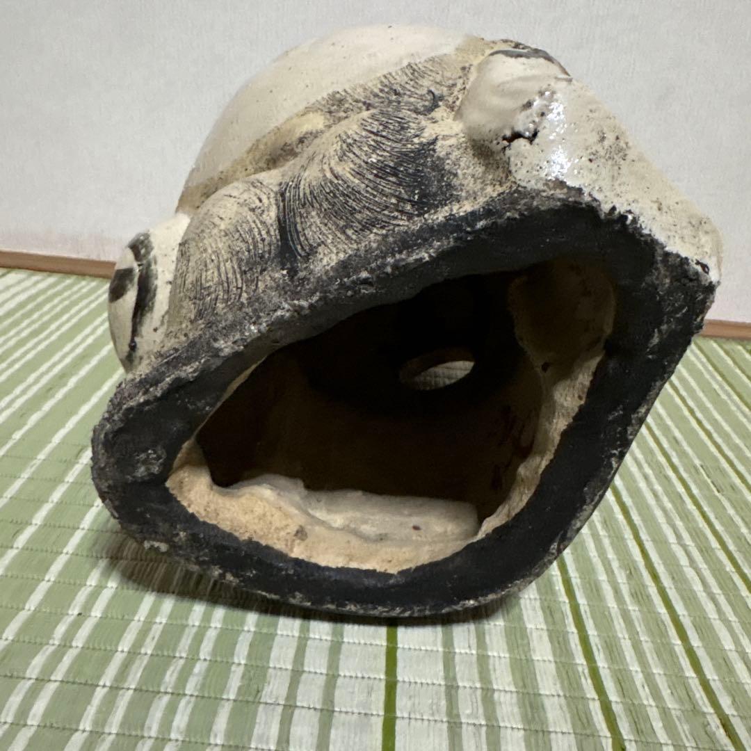 信楽焼　白　たぬき　狸　焼き物　ホワイト　2代　38cm 陶芸　工芸品　置物
