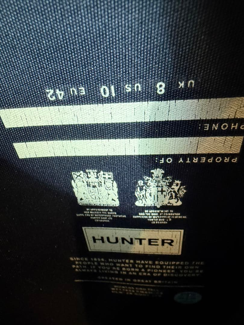希少サイズ HUNTER レインブーツ ネイビー UK8 26〜27cm程度