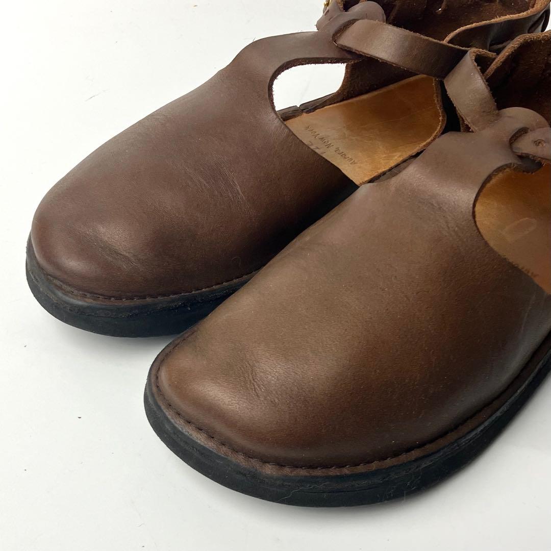 【美品】オーロラシューズ　ウエストインディアン　Tストラップ DBR 22.5㌢