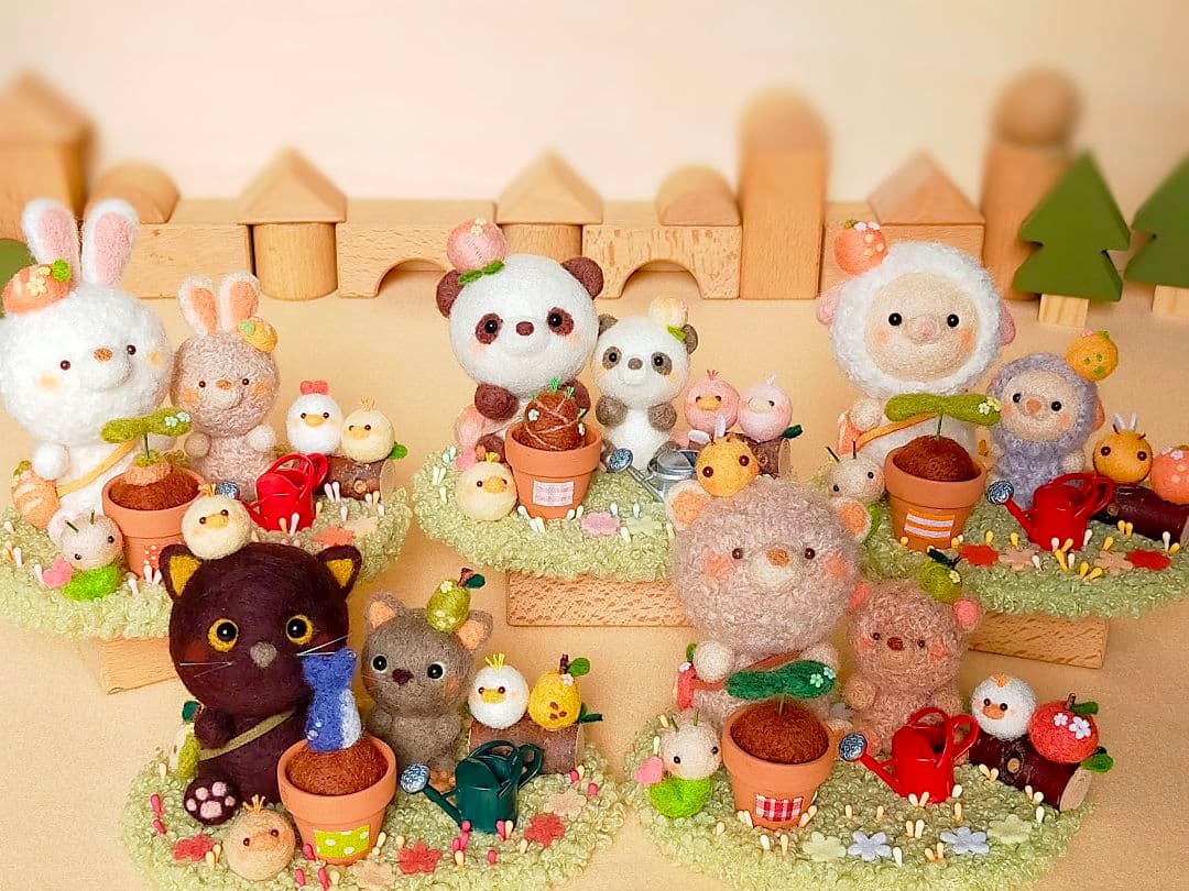 ✿羊毛フェルト✿くろねこ✿種を植えました✿