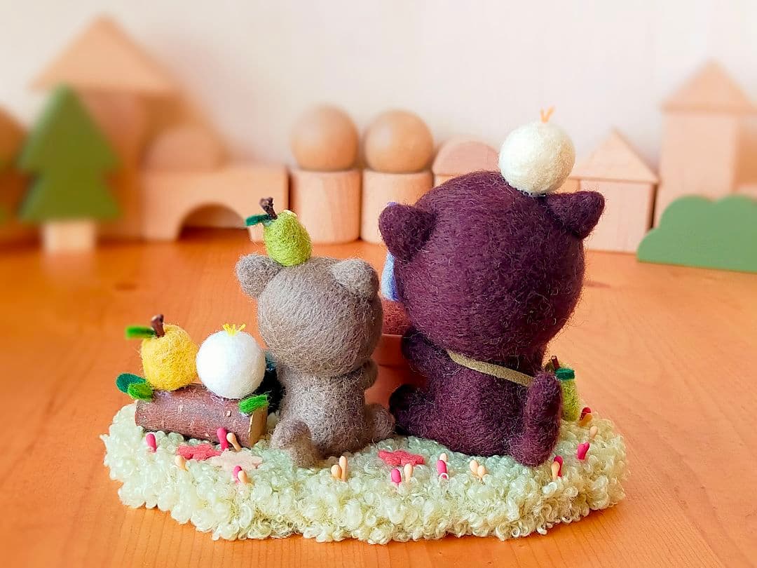 ✿羊毛フェルト✿くろねこ✿種を植えました✿