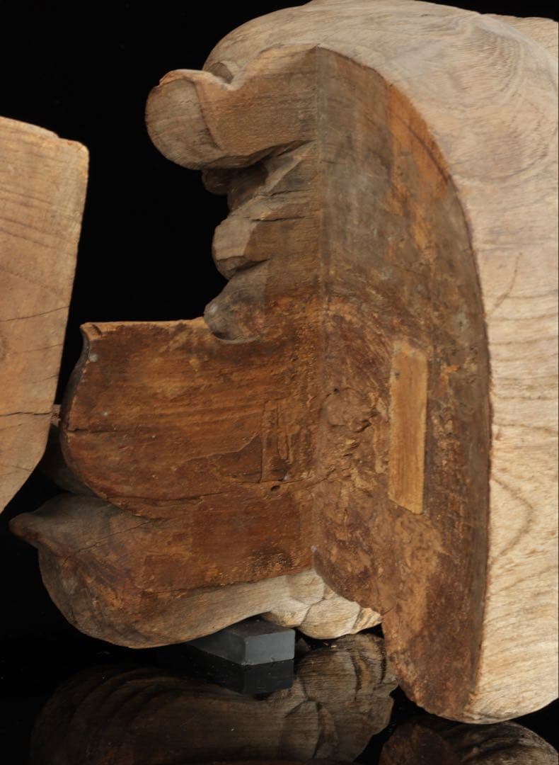 石川雲蝶 木彫 獅子木鼻 阿吽 一対 仏教美術 彫刻 神社仏閣 古美術 骨董品