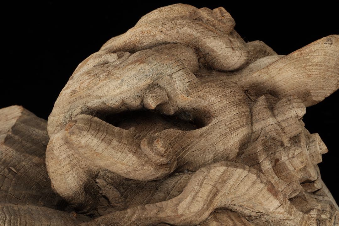 石川雲蝶 木彫 獅子木鼻 阿吽 一対 仏教美術 彫刻 神社仏閣 古美術 骨董品