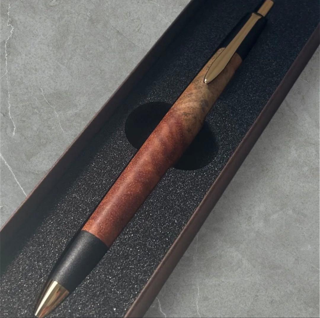 【最終価格】 本花梨瘤源平（アフゼリア） シャーペン 真鍮金具 ボナンペン