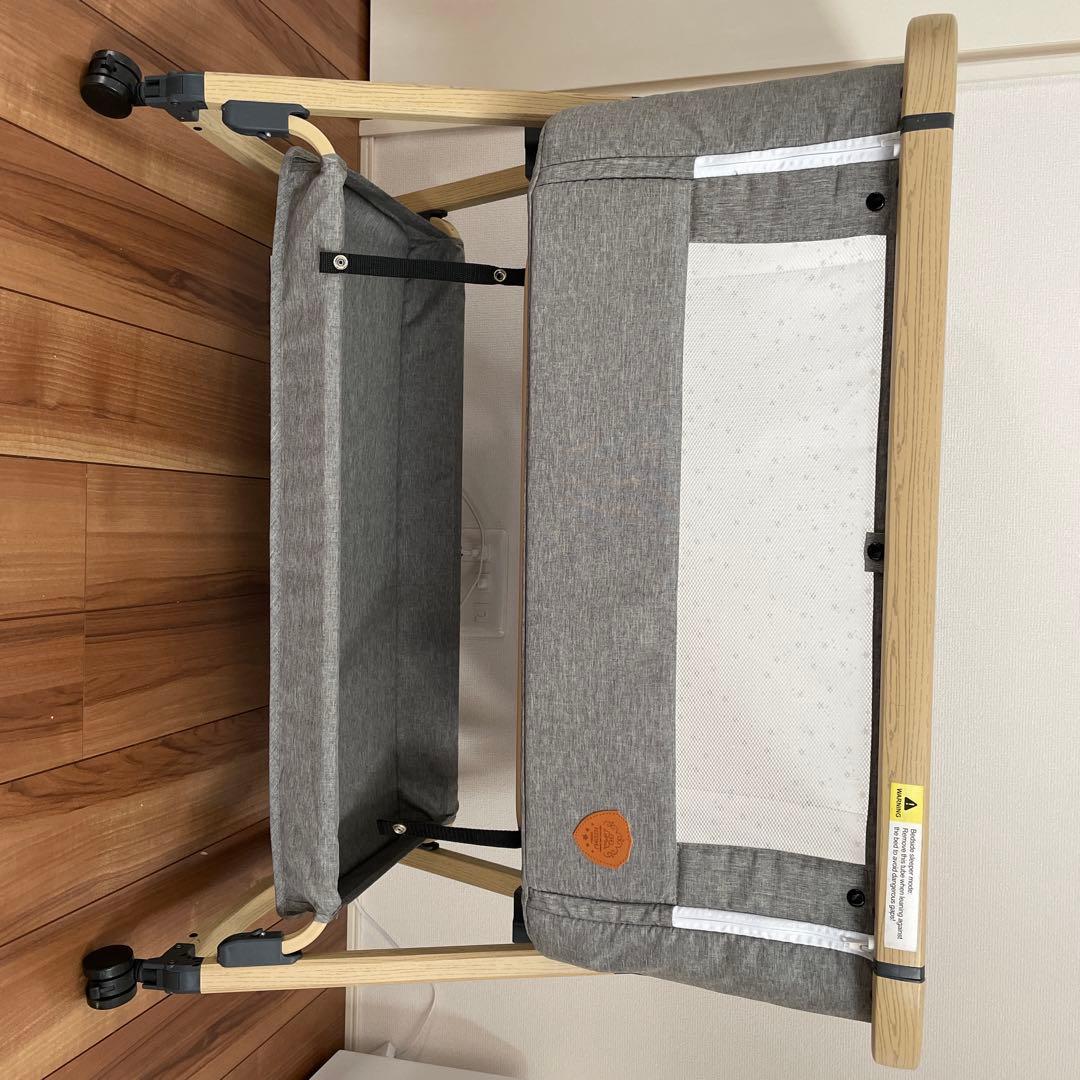 値下！【美品】HZDMJ 折りたたみ式ベビーベッド グレー 2022年購入