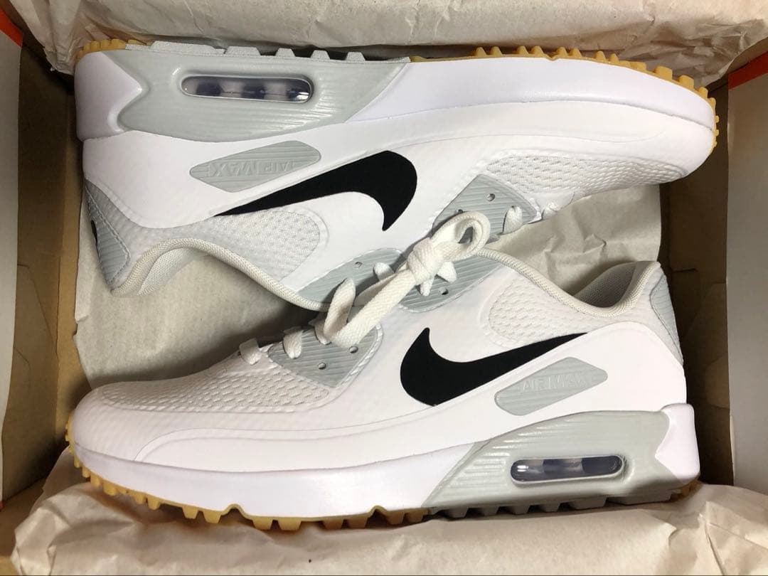 新品 27.5cm ナイキ エアマックス 90 G ゴルフシューズ 黒タグ 白