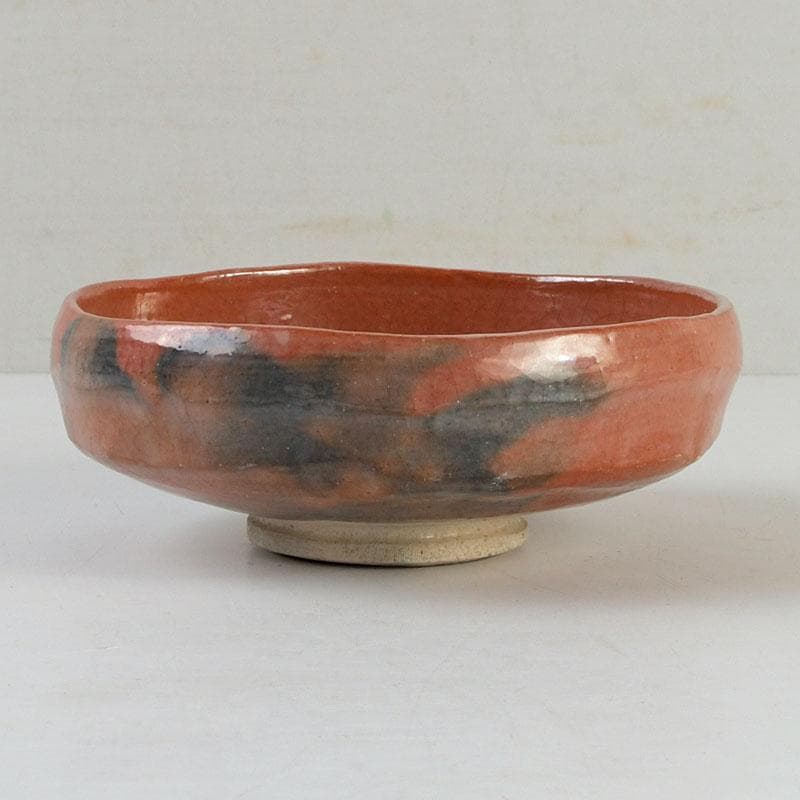 茶道具　赤楽茶碗　平茶碗　仕覆付　時代箱　V　9445