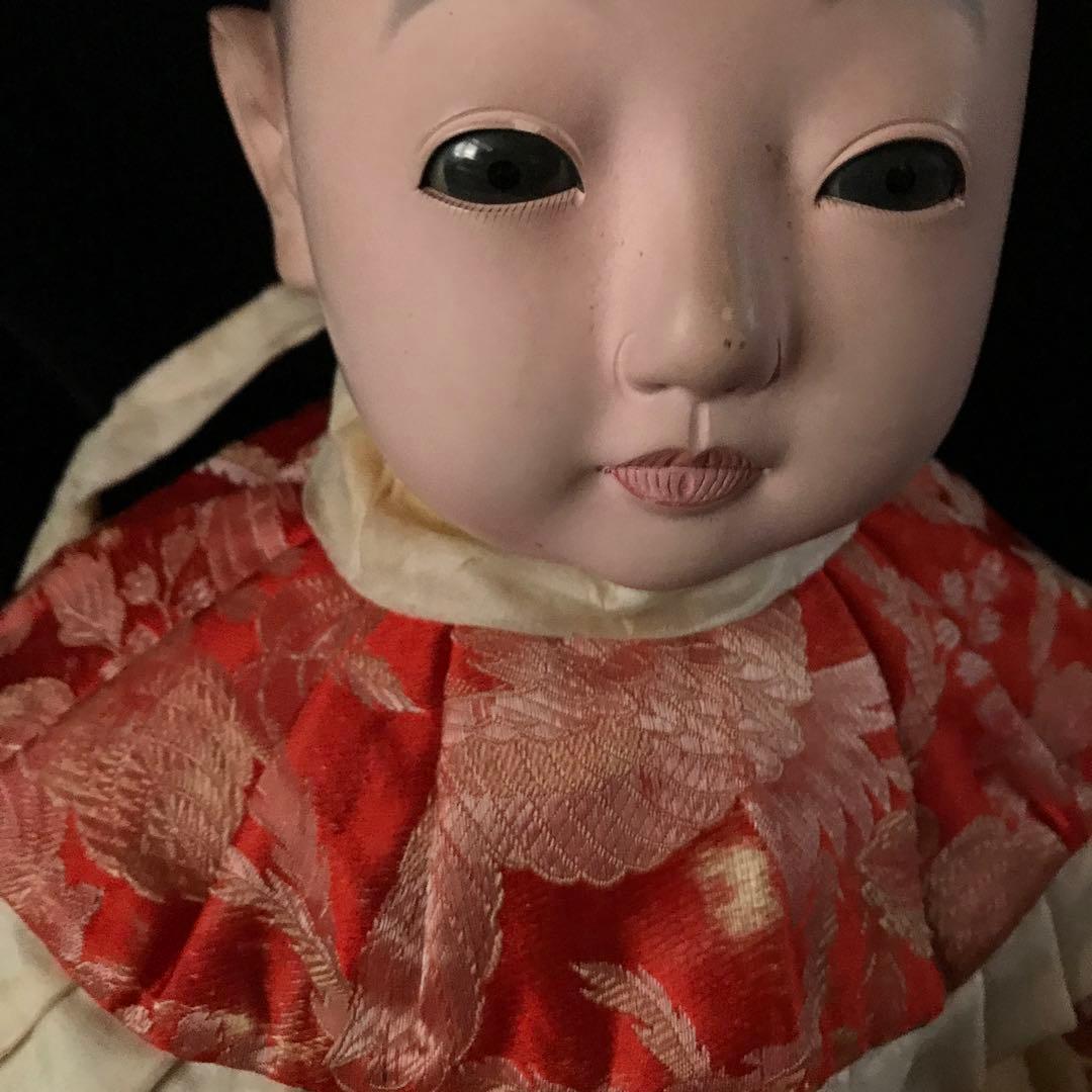 市松人形　初代東光　朱印　18号　大きな抱き人形