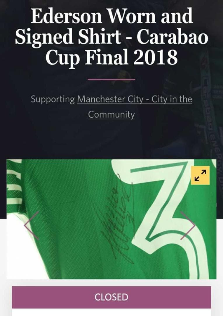 17/18 マンチェスターシティ エデルソン 実使用 公式証明書 ユニフォーム