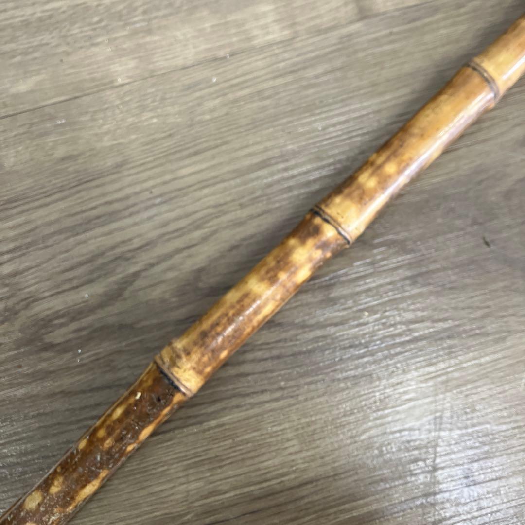 B-2 天然素材 根竹 ステッキ 杖 一本杖 アンティーク レトロ 根曲がり竹