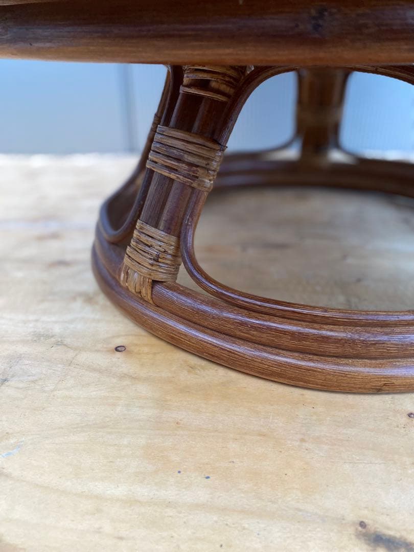 ラタン 籐 回転座椅子 リクライニング 花柄 クッション チェア