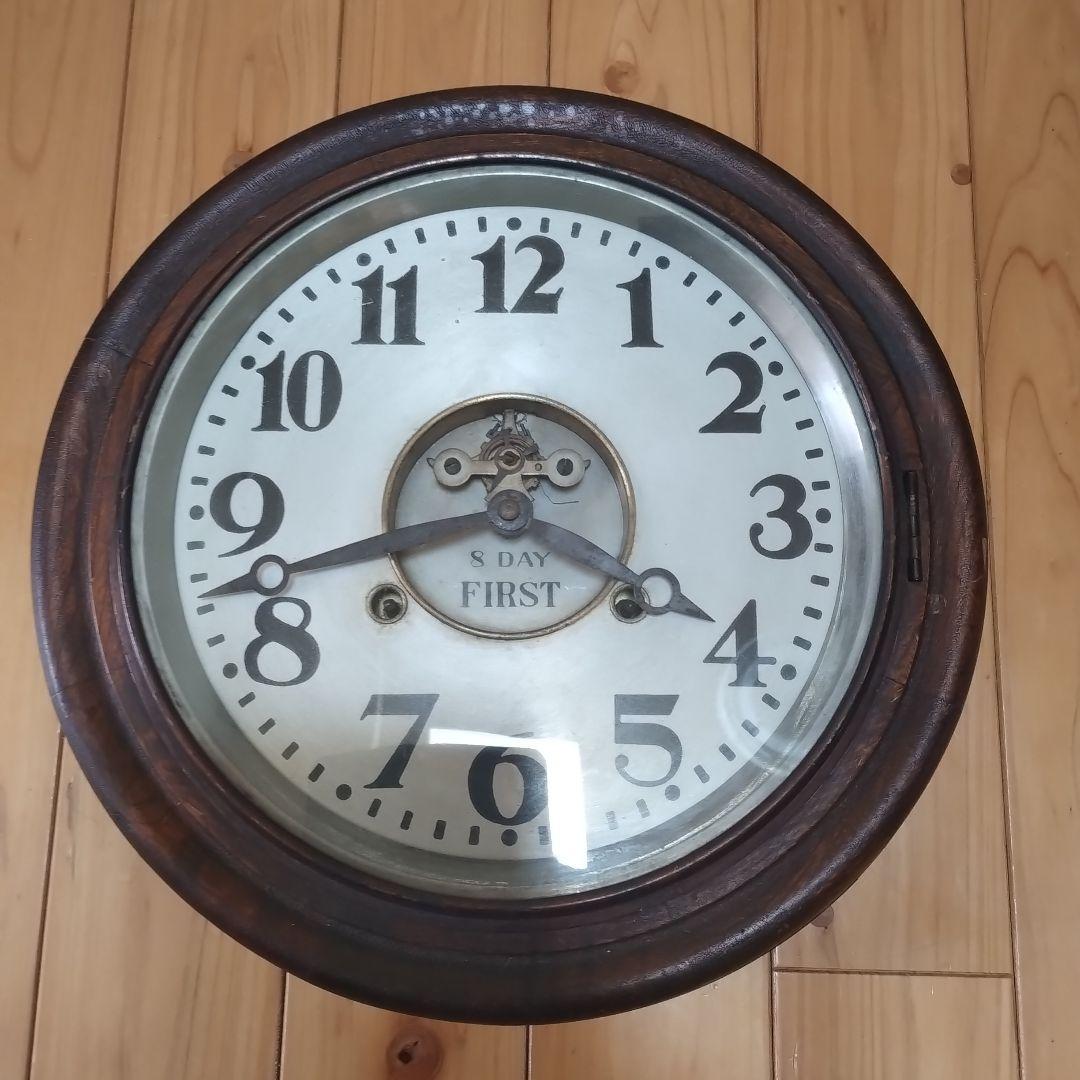 アンティーク木製壁掛け時計